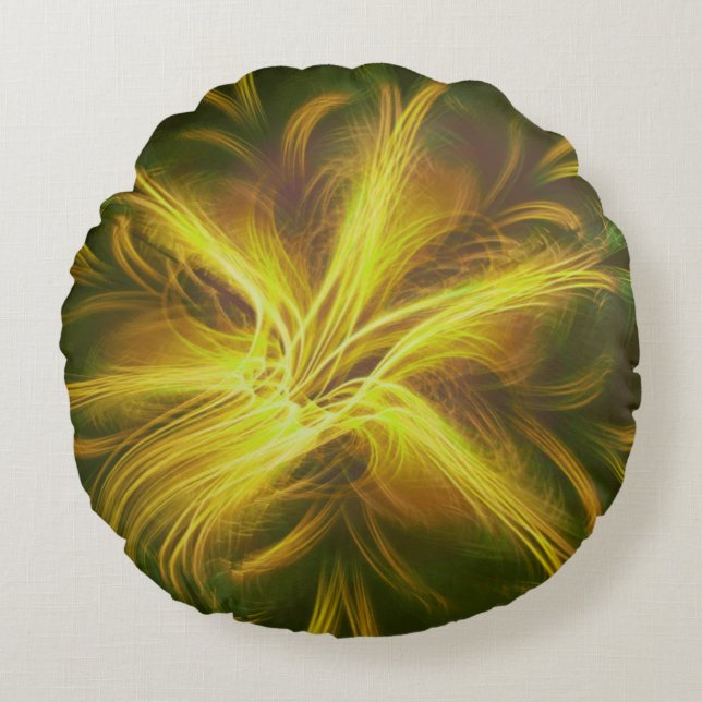 Palette Coussin ronde fractée jaune (Devant)