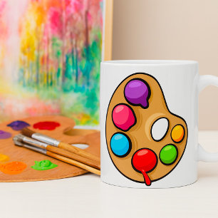 Palette d'artiste Peintres Peinture Tasse à café