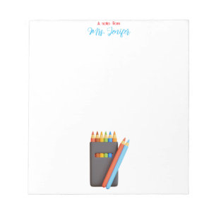 Palette de crayons de couleur Bloc-notes pour ense