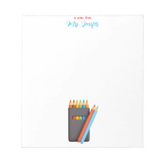Palette de crayons de couleur Bloc-notes pour ense