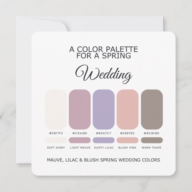 Palette de Mariage de Printemps 2026 Carte (Devant)