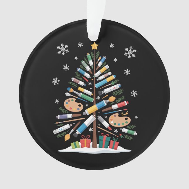 Palette de pinceaux de peinture d'arbre de Noël Ar (devant)
