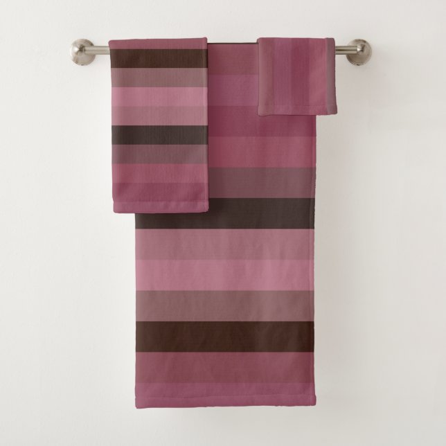 Palette de rayures douces Rose Poussiéreux et Brun (En situation)