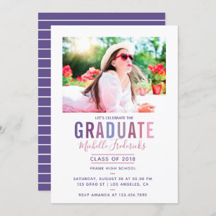 Palette Ultra Violet Graduation Party invitation