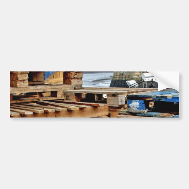 Palettes en bois sur les autocollants de dock (Devant)