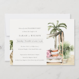Palm Beach Fiançailles tropical Cabana Invitation