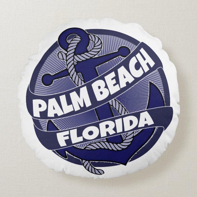 Palm Beach Floride ancre ronde coussin (Devant)