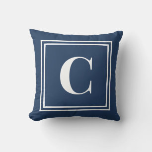 Palm Beach Preppy Coussin décoratif Monogramme Ble