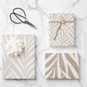 Palm Exotique Feuilles Pastel Cappuccino Motif