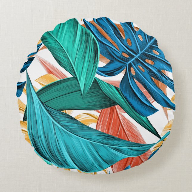 Palm feuille exotique accent coussin (Devant)