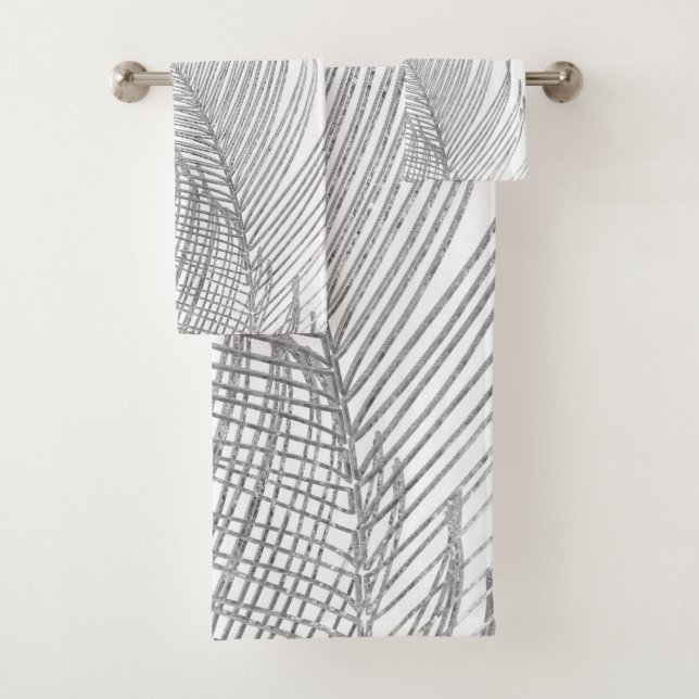 Palm Feuille Finesse Line Art avec huile d'argent  (En situation)