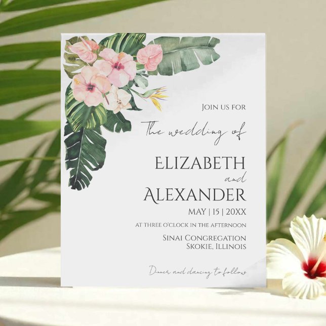 Palm Feuille Hibiscus Mariage de verdure tropicale (Créateur téléchargé)