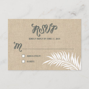 Palm Feuille RSVP /Cartes de réponse Mariage