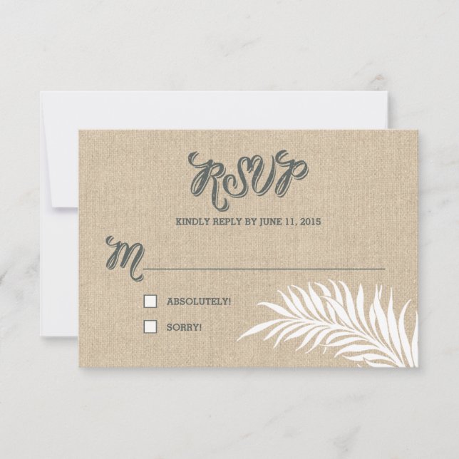 Palm Feuille RSVP /Cartes de réponse Mariage (Devant)