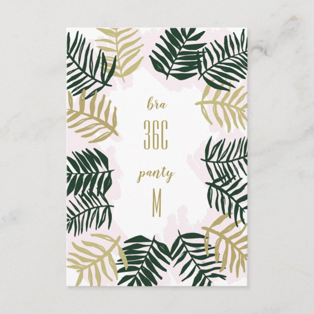 Palm Getaway Bachelorette Party Invitation Inserti (Devant)