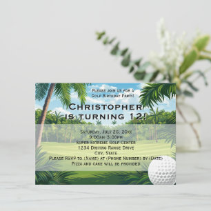 Palm Golf pittoresque Anniversaire Fête Invitation