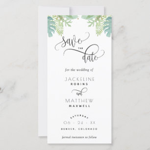 Palm Greenery Mariage Enregistrer La Date Signet