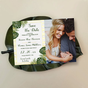 Palm Leaf Beach Wedding Photo Enregistrer la carte