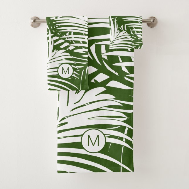 Palm Leaf Motif moderne Tropics Monogramme (En situation)