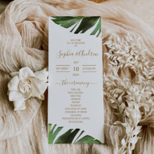 Palm Leaf Tropical Floral programmes de mariage