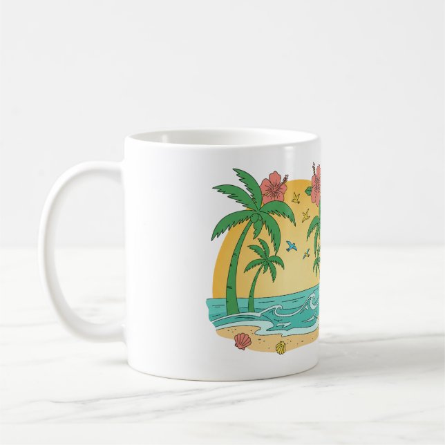 Palm Paradise Tropical Beach Mug (Gauche)