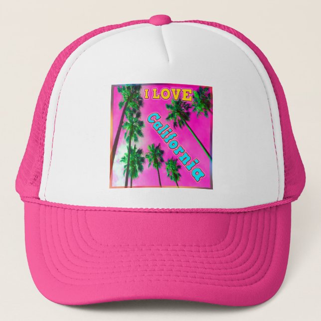"Palm Sky : I LOVE California 3" Casquette (Devant)