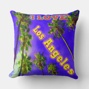 "Palm Sky : I LOVE Los Angeles 1" Coussin