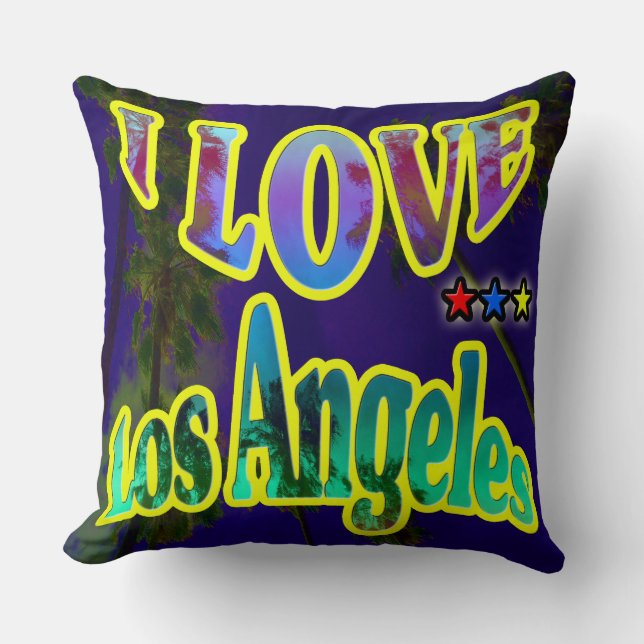"Palm Sky : I LOVE Los Angeles 4" Coussin (Recto)