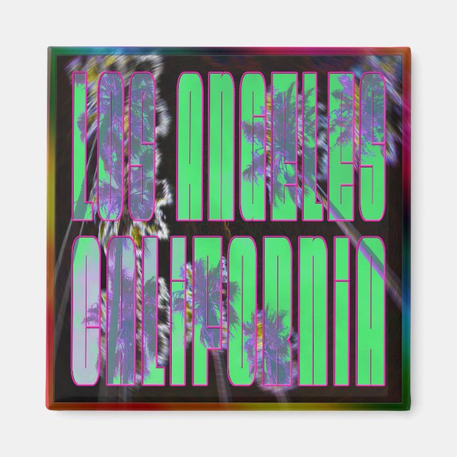 "Palm Sky : LOS ANGELES CALiFORNiA" Magnet (Devant)