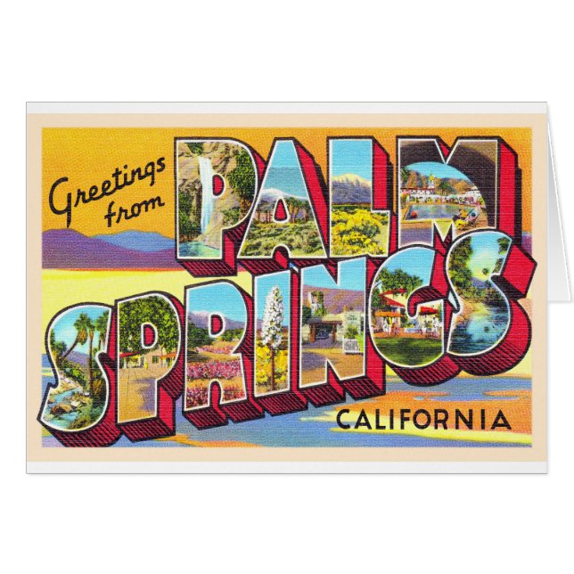 Palm Springs California CA Grande Lettre carte pos (Devant horizontal)