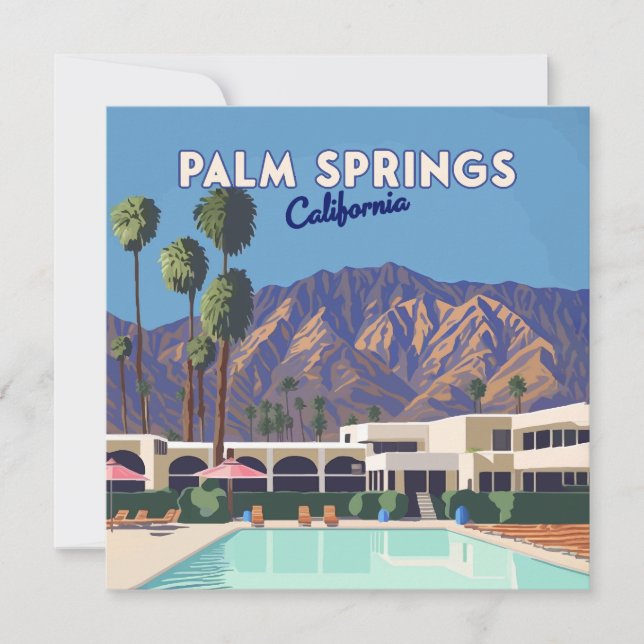 Palm Springs California Pool Hotel Trees Retro (Devant)