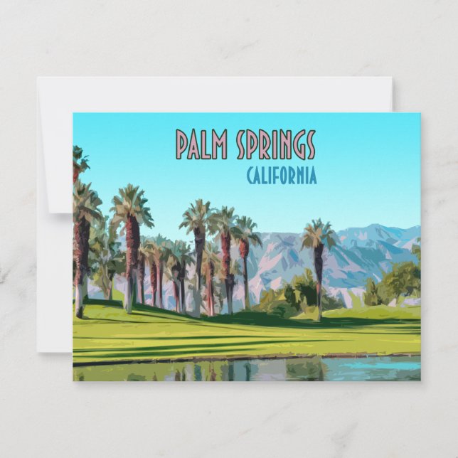 Palm Springs California Vintage Flat Card (Devant)