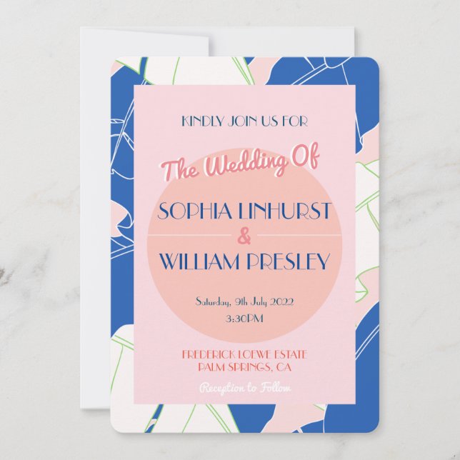 Palm Springs Paradise Faire-part de mariage modern (Devant)