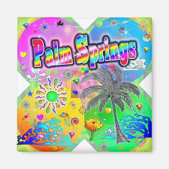 Palm Springs Quadro Seasons Magnet (Devant)