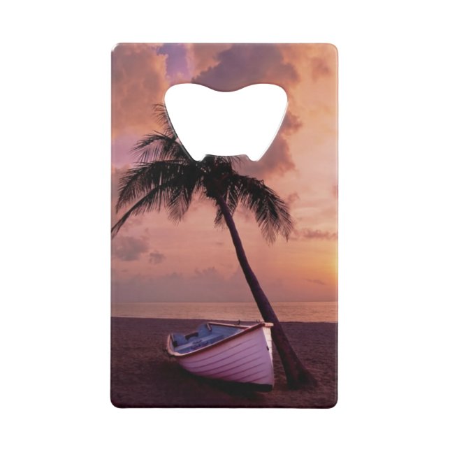 Palm Tree and Boat Beach Sunset (Devant)