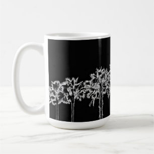 Palm Tree Art Black and White Cup Mug