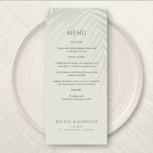 Palm Tree Beach Coastal Mariage Menu