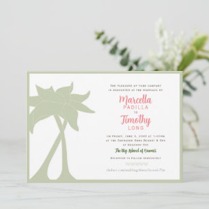 Palm Tree Beach Destination Mariage Invitation