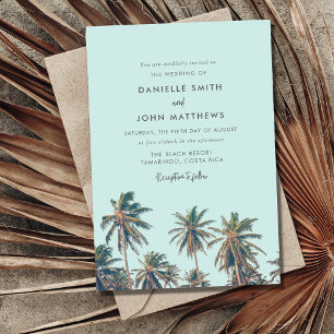Palm Tree Beach Tropical Invitation de mariage