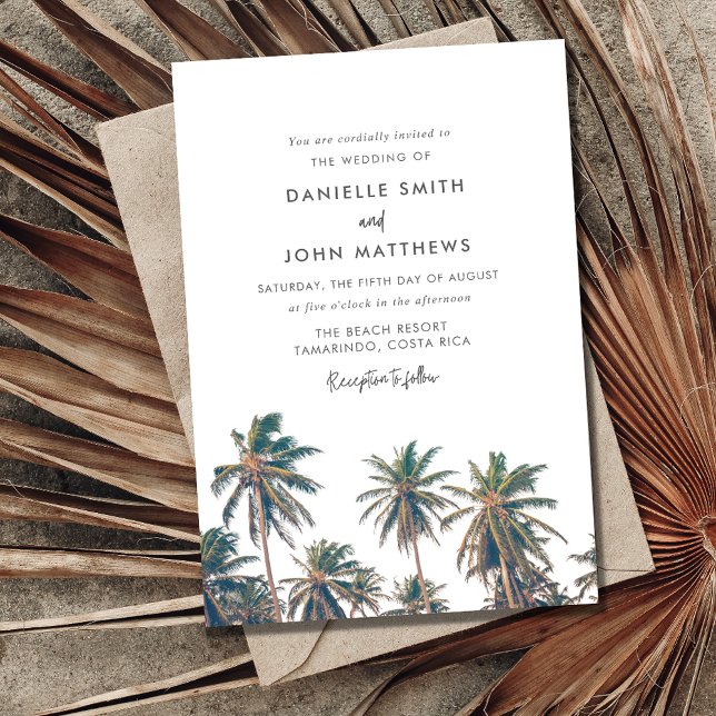 Palm Tree Beach Tropical Invitation de mariage (Créateur téléchargé)