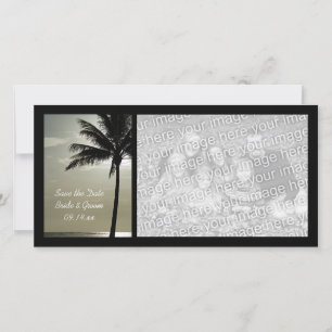 Palm Tree Beach Wedding Enregistrer la date Carte 