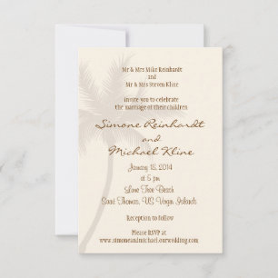 Palm Tree Beach Wedding Invitation