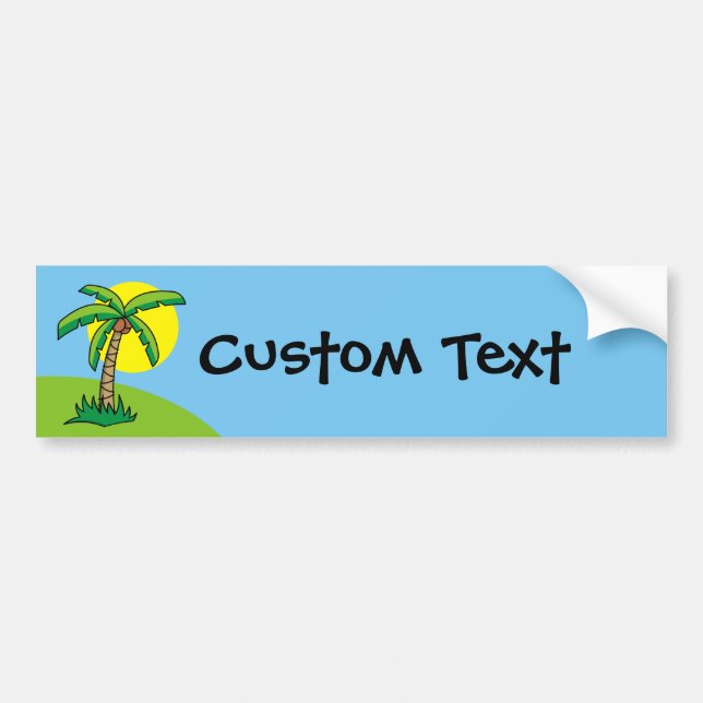 Palm Tree Cartoon Bumper Sticker (Devant)