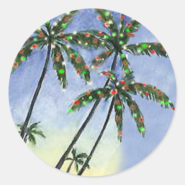 Palm Tree Christmas - étiquettes cadeaux (Devant)