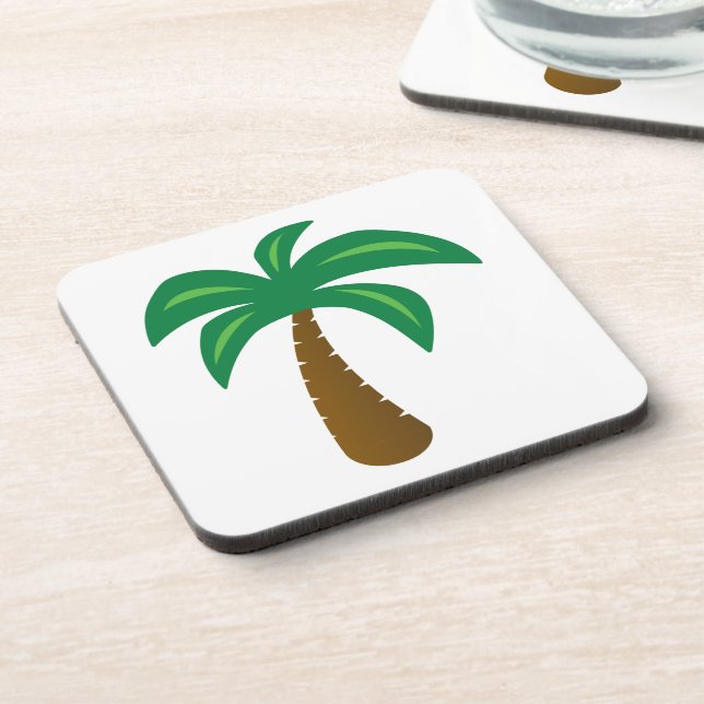 Palm Tree - dessous de verre en plastique dur avec (Côté gauche)
