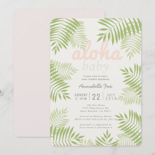 Palm Tree Feuilles Aloha Baby shower Invitation