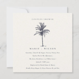 Palm Tree Marine Kraft Couples Invitation de douch