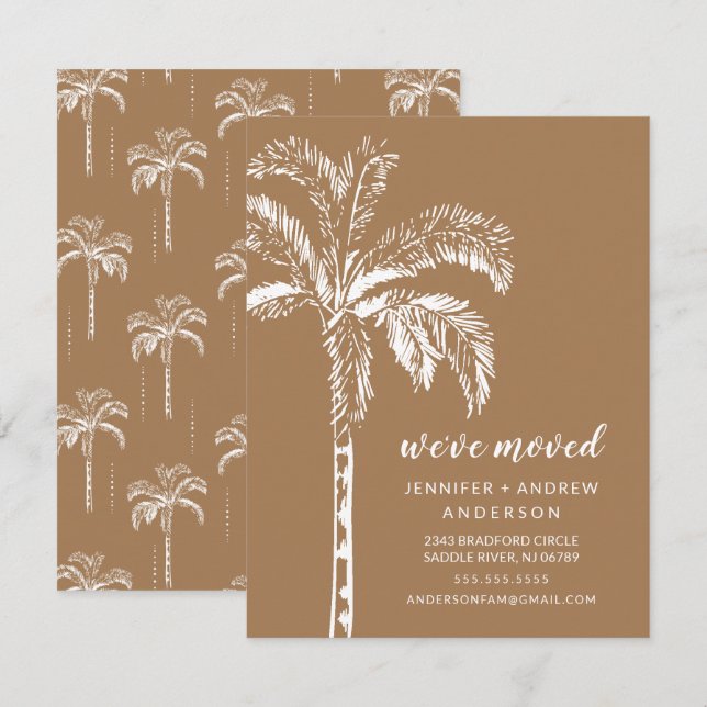 Palm Tree Moving Faire-part moderne (Devant / Derrière)