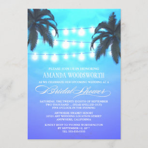 Palm Tree Night Lights Bridal Douche Invitations