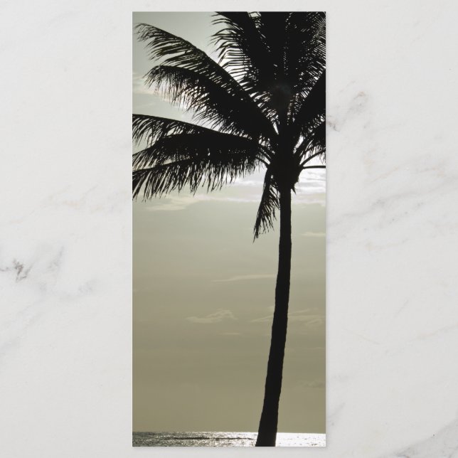 Palm Tree Silhouette Beach Wedding Programme (Dos)